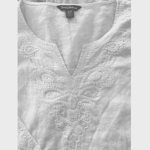 Tommy Bahama white linen tunic cover up, size M